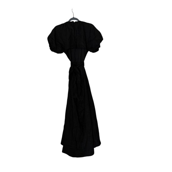 Lulus Commemoration Black Puff Sleeve Cutout Midi Dress Womens Size Medium - Picture 2 of 9